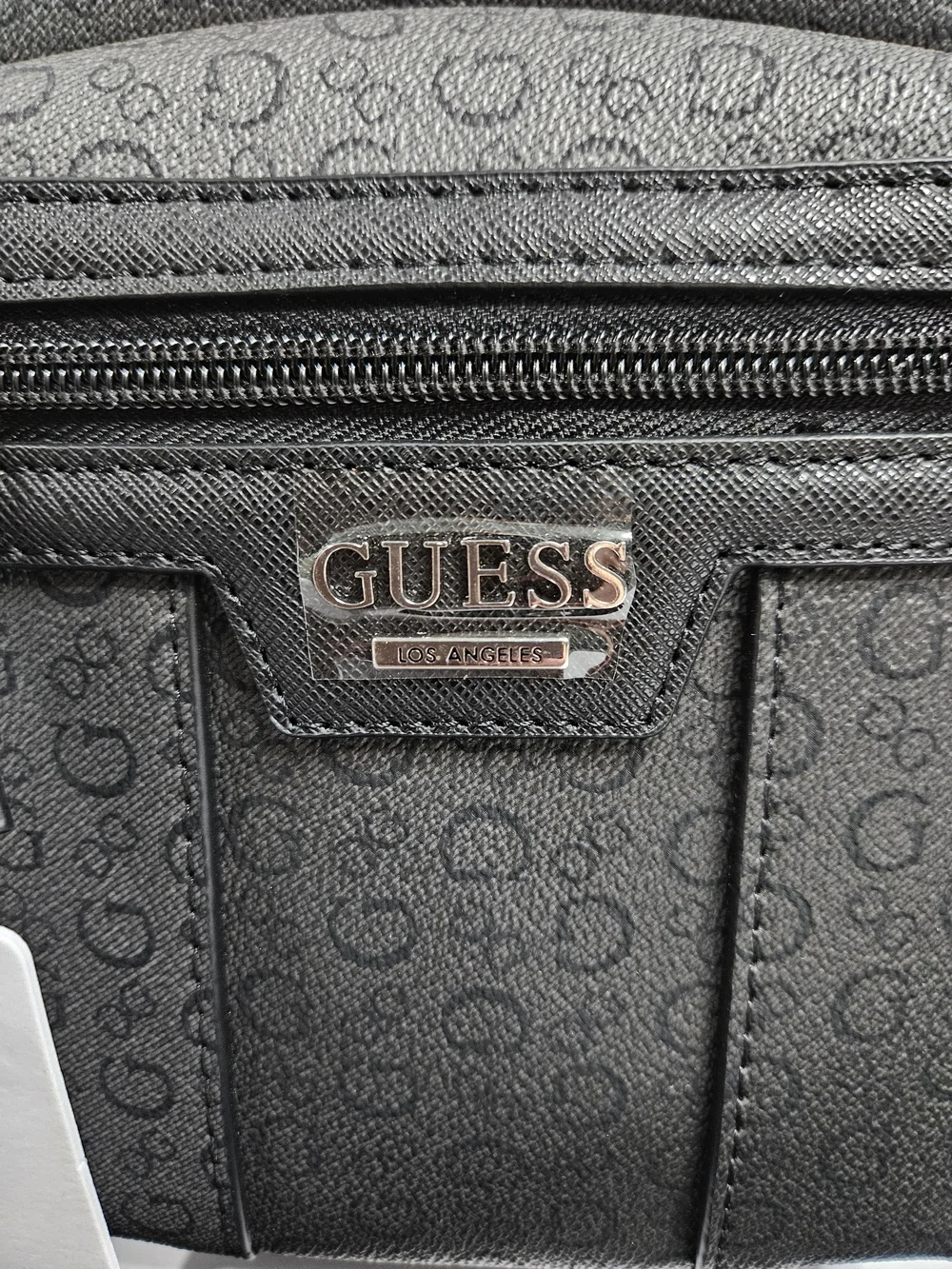GUESS Men’s And Woman's Black Crossbody Bag - Signature Logo Design